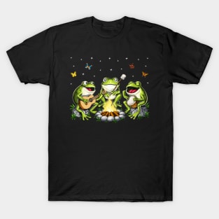 Cottagecore Frogs Camping T-Shirt